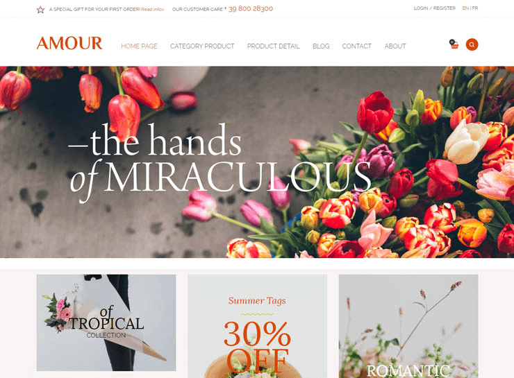 Hình ảnh đẹp từ website hoa tươi tăng tính nhận diện thương hiệu